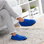 Chaussons chauffants au micro-ondes, coloris bleu